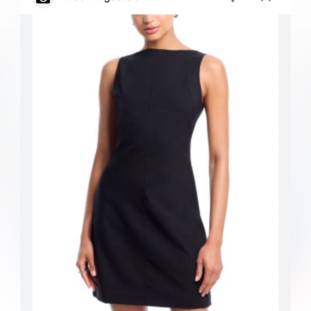 Theory Sleeveless Boat Neck Mini Dress - Picture 2 of 9